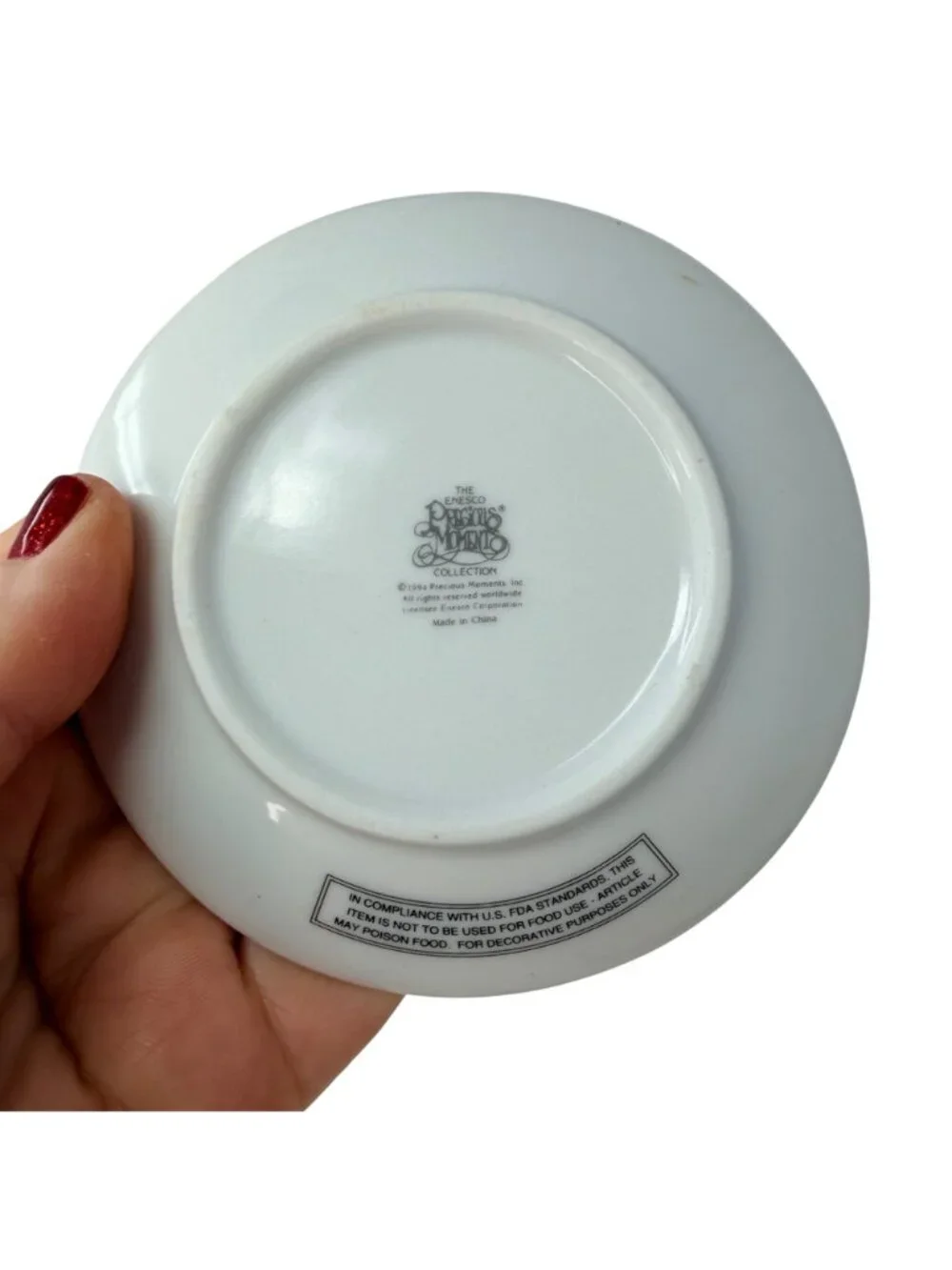 Precious Moments Christmas Plates Ornament Set Porcelain Easel Display 1990s‎